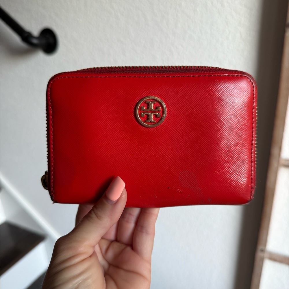 Tory Burch Vintage Red Zip Wallet